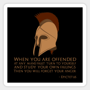 When you are offended at any man's fault, turn to yourself and study your own failings. Then you will forget your anger. - Epictetus Magnet